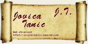 Jovica Tanić vizit kartica